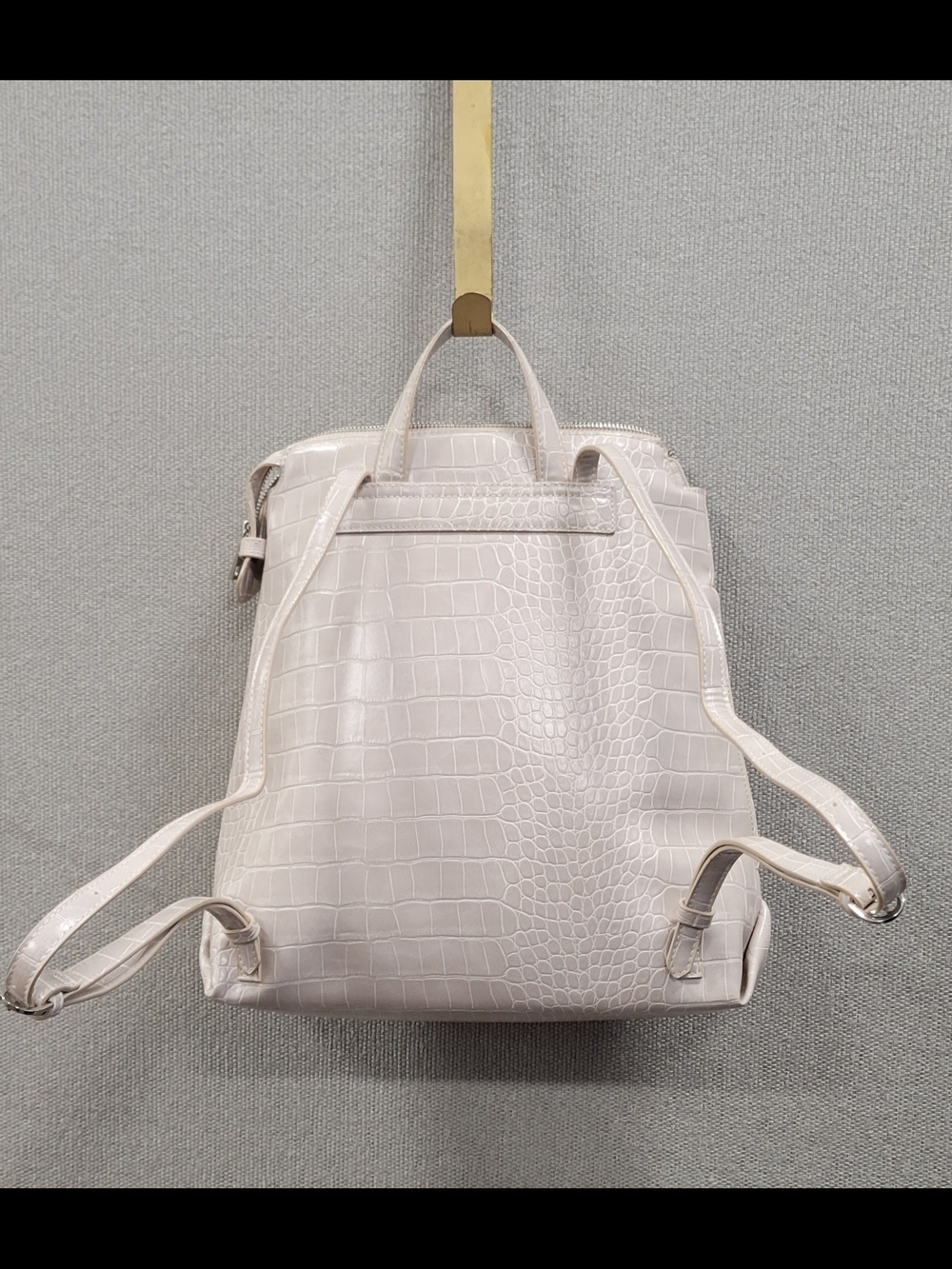 A chic and versatile cream faux‑croc mini backpack from Target’s a new day line. - Picture 2 of 7